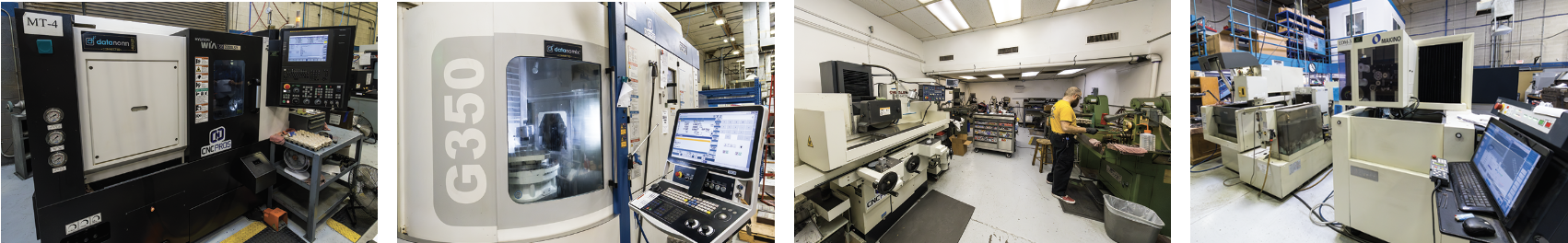 Left - ATD have an extensive lathe and mill turn department. Their newest machine is the Hyundai FS SE2200LSY mill/turn. Right - The GROB G352 5-axisis an outlier of sorts. ATD only have one, but rave about its precision and speed.